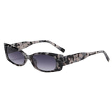 Maxbell Rectangle Sunglasses Womens Small Square Narrow Frame Fashion Vintage Style Black Leopard