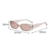 Maxbell Rectangle Sunglasses Womens Small Square Narrow Frame Fashion Vintage Style Clear Brown