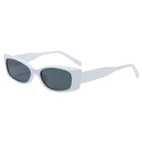 Maxbell Rectangle Sunglasses Womens Small Square Narrow Frame Fashion Vintage Style White