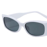 Maxbell Rectangle Sunglasses Womens Small Square Narrow Frame Fashion Vintage Style White