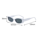 Maxbell Rectangle Sunglasses Womens Small Square Narrow Frame Fashion Vintage Style White
