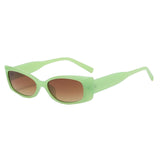 Maxbell Rectangle Sunglasses Womens Small Square Narrow Frame Fashion Vintage Style Green