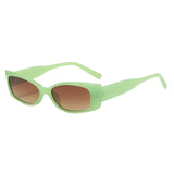 Maxbell Rectangle Sunglasses Womens Small Square Narrow Frame Fashion Vintage Style Green