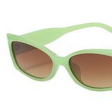 Maxbell Rectangle Sunglasses Womens Small Square Narrow Frame Fashion Vintage Style Green