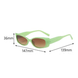 Maxbell Rectangle Sunglasses Womens Small Square Narrow Frame Fashion Vintage Style Green