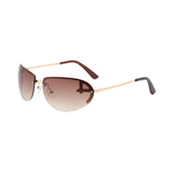 Maxbell Fashion Sunglasses Metal Frame Women Sun Glasses for Holidays Beach Aureate Brown