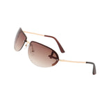 Maxbell Fashion Sunglasses Metal Frame Women Sun Glasses for Holidays Beach Aureate Brown