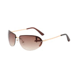 Maxbell Fashion Sunglasses Metal Frame Women Sun Glasses for Holidays Beach Aureate Brown