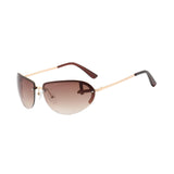 Maxbell Fashion Sunglasses Metal Frame Women Sun Glasses for Holidays Beach Aureate Brown