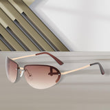 Maxbell Fashion Sunglasses Metal Frame Women Sun Glasses for Holidays Beach Aureate Brown