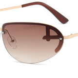 Maxbell Fashion Sunglasses Metal Frame Women Sun Glasses for Holidays Beach Aureate Brown