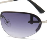 Maxbell Fashion Sunglasses Metal Frame Women Sun Glasses for Holidays Beach Argent Gray