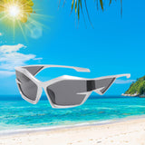 Maxbell Cat Eye Sunglasses Sun Glasses Men Women Comfortable for Beach Argent Gray