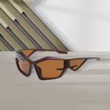 Maxbell Cat Eye Sunglasses Sun Glasses Men Women Comfortable for Beach Brown