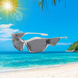 Maxbell Cat Eye Sunglasses Sun Glasses Men Women Comfortable for Beach Clear Gray