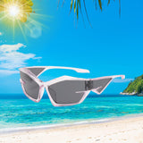 Maxbell Cat Eye Sunglasses Sun Glasses Men Women Comfortable for Beach Clear Purple