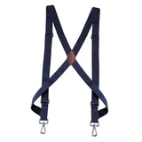 Maxbell Mens Womens Suspender X Shaped Elastic Straps Hook Suspenders Adjustable Dark Blue