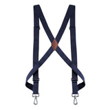Maxbell Mens Womens Suspender X Shaped Elastic Straps Hook Suspenders Adjustable Dark Blue