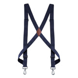 Maxbell Mens Womens Suspender X Shaped Elastic Straps Hook Suspenders Adjustable Dark Blue