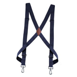 Maxbell Mens Womens Suspender X Shaped Elastic Straps Hook Suspenders Adjustable Dark Blue