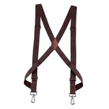 Maxbell Mens Womens Suspender X Shaped Elastic Straps Hook Suspenders Adjustable Coffee