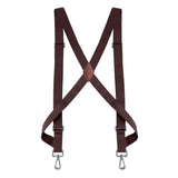 Maxbell Mens Womens Suspender X Shaped Elastic Straps Hook Suspenders Adjustable Coffee