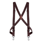Maxbell Mens Womens Suspender X Shaped Elastic Straps Hook Suspenders Adjustable Coffee