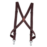 Maxbell Mens Womens Suspender X Shaped Elastic Straps Hook Suspenders Adjustable Coffee