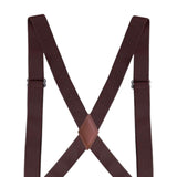 Maxbell Mens Womens Suspender X Shaped Elastic Straps Hook Suspenders Adjustable Coffee