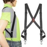 Maxbell Mens Womens Suspender X Shaped Elastic Straps Hook Suspenders Adjustable Gray