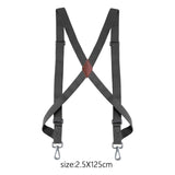 Maxbell Mens Womens Suspender X Shaped Elastic Straps Hook Suspenders Adjustable Gray