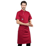 Maxbell Unisex Chef Coat Breathable Waiter Apparel Chef Jacket for Food Service Red XXL