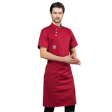 Maxbell Unisex Chef Coat Breathable Waiter Apparel Chef Jacket for Food Service Red XXL