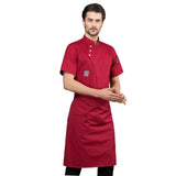 Maxbell Unisex Chef Coat Breathable Waiter Apparel Chef Jacket for Food Service Red 4XL