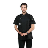 Maxbell Unisex Chef Coat Breathable Waiter Apparel Chef Jacket for Food Service Black 4XL