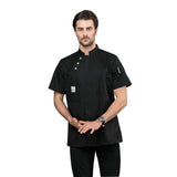 Maxbell Unisex Chef Coat Breathable Waiter Apparel Chef Jacket for Food Service Black 4XL