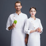 Maxbell Men Women Chef Coat Jacket Cooking Uniform Waiter Apparel Restaurant XXL White