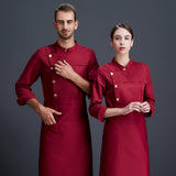 Maxbell Men Women Chef Coat Jacket Cooking Uniform Waiter Apparel Restaurant M Red