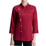 Maxbell Men Women Chef Coat Jacket Cooking Uniform Waiter Apparel Restaurant M Red