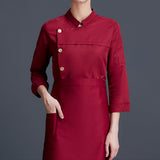Maxbell Men Women Chef Coat Jacket Cooking Uniform Waiter Apparel Restaurant L Red