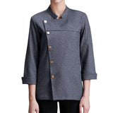 Maxbell Men Women Chef Coat Jacket Cooking Uniform Waiter Apparel Restaurant M Gray