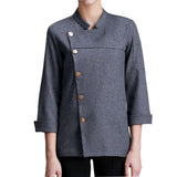 Maxbell Men Women Chef Coat Jacket Cooking Uniform Waiter Apparel Restaurant L Gray