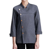 Maxbell Men Women Chef Coat Jacket Cooking Uniform Waiter Apparel Restaurant L Gray