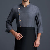 Maxbell Men Women Chef Coat Jacket Cooking Uniform Waiter Apparel Restaurant L Gray