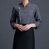 Maxbell Men Women Chef Coat Jacket Cooking Uniform Waiter Apparel Restaurant L Gray