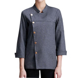 Maxbell Men Women Chef Coat Jacket Cooking Uniform Waiter Apparel Restaurant XXL Gray
