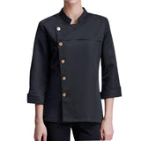 Maxbell Men Women Chef Coat Jacket Cooking Uniform Waiter Apparel Restaurant M Black