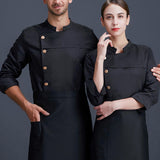 Maxbell Men Women Chef Coat Jacket Cooking Uniform Waiter Apparel Restaurant XL Black