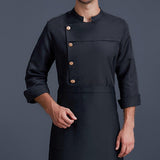 Maxbell Men Women Chef Coat Jacket Cooking Uniform Waiter Apparel Restaurant XL Black