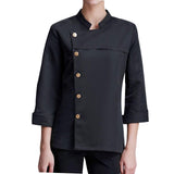 Maxbell Men Women Chef Coat Jacket Cooking Uniform Waiter Apparel Restaurant XXL Black